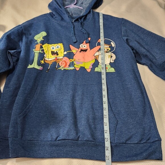 Spongebob Sweater unisex size XXL (19) Color Blue hoodie pocket - Picture 3 of 10